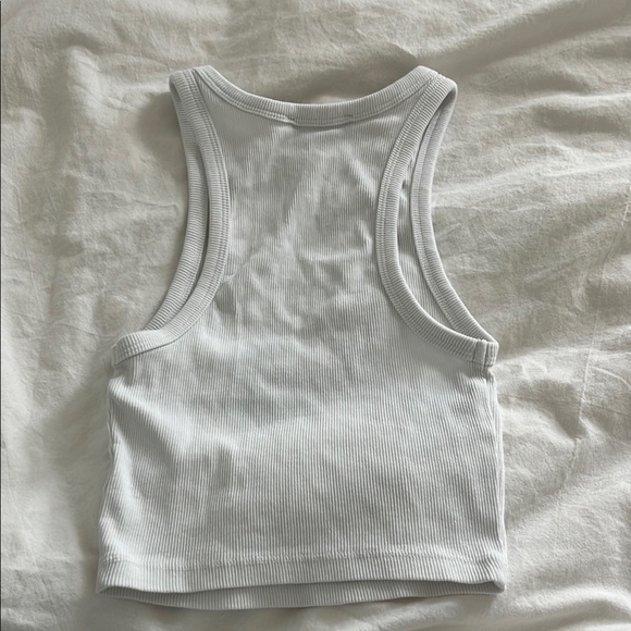 Zara White Ribbed Tank Top - Picture 3 of 3